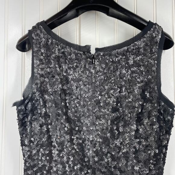 Talbots Women’s Black Sequin Cocktail Dress Back Zip Knee Length Size 4P - Picture 9 of 11